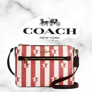 Coach Gallery File Bag With Stripe Star Print